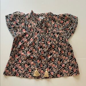 THML Floral Blouse with Tassels